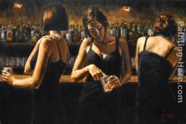 Study for Three Girls at the Bar painting - Fabian Perez Study for Three Girls at the Bar art painting